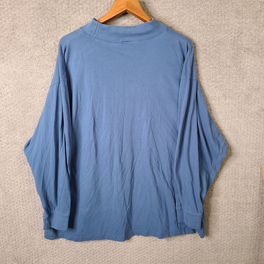 Outdoor Outfitters Shirt Mens 2X Blue Mock Neck Cotton Long Sleeve Casual